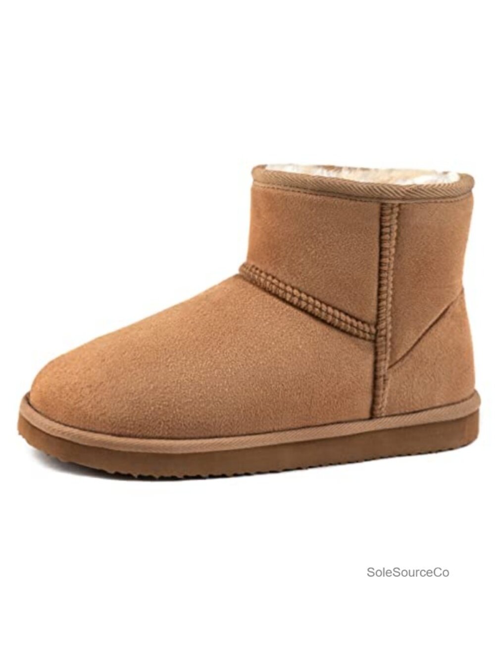 Womens Cozy Suede Bootie Slippers Winter Warm Faux Fur Lined House Shoes